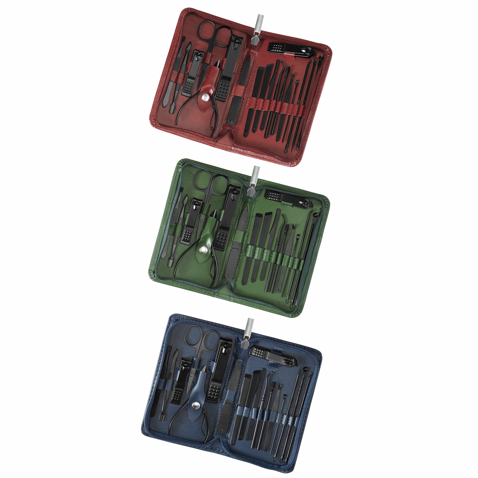 18-Piece Faux-Leather Grooming Kit