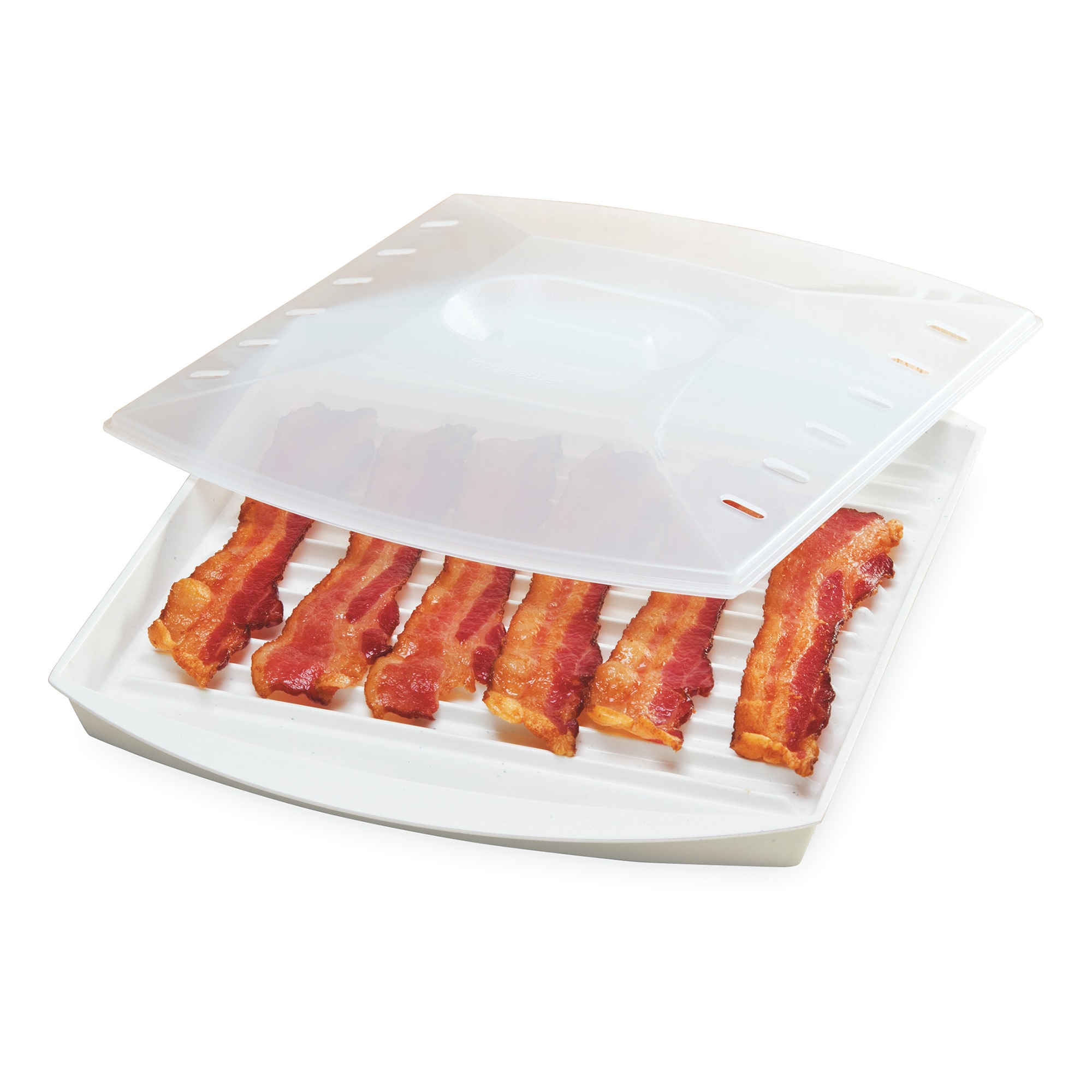 Progressive Microwave Bacon Grill with Cover and Fat-Draining Design