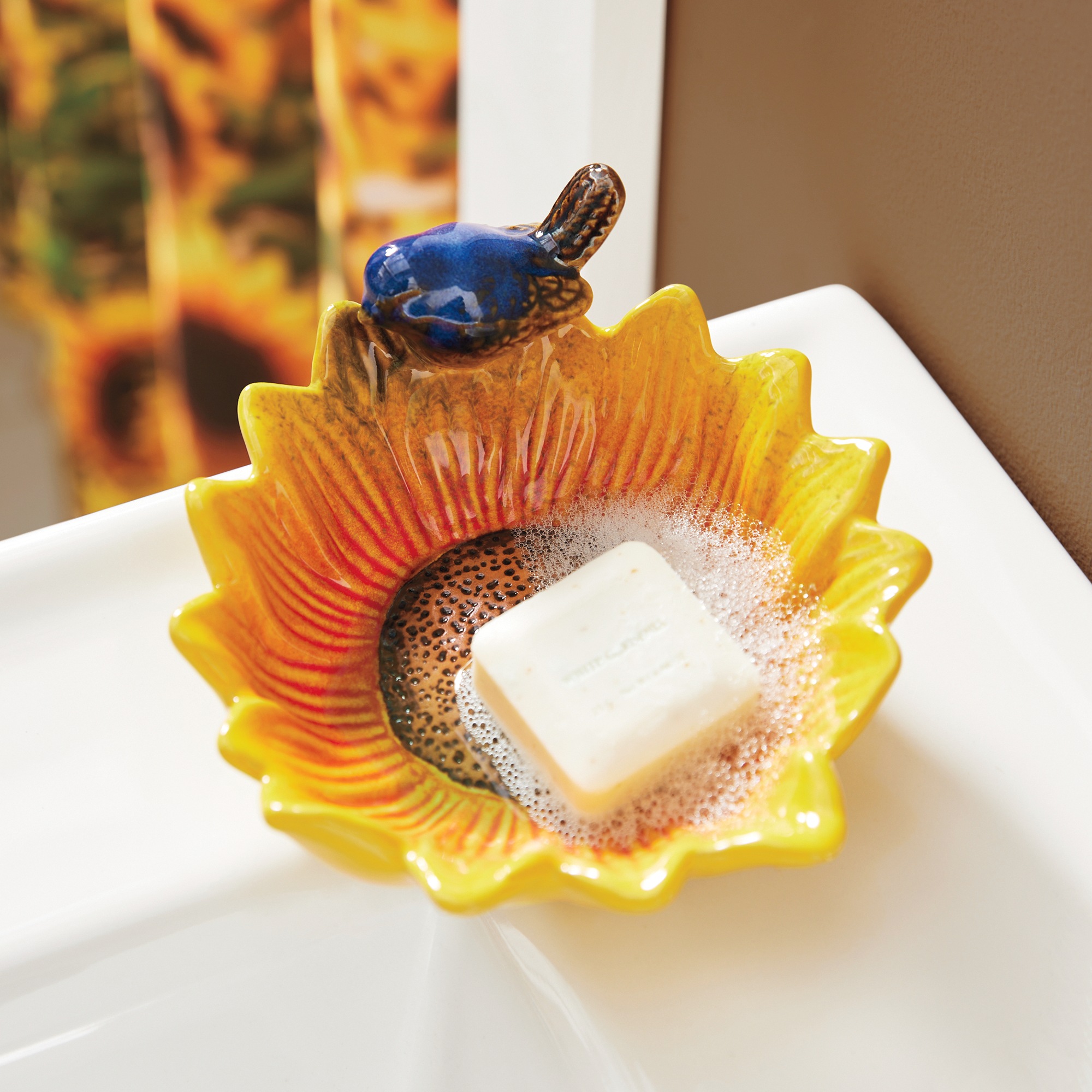 Bird Sunflower Soap Dish