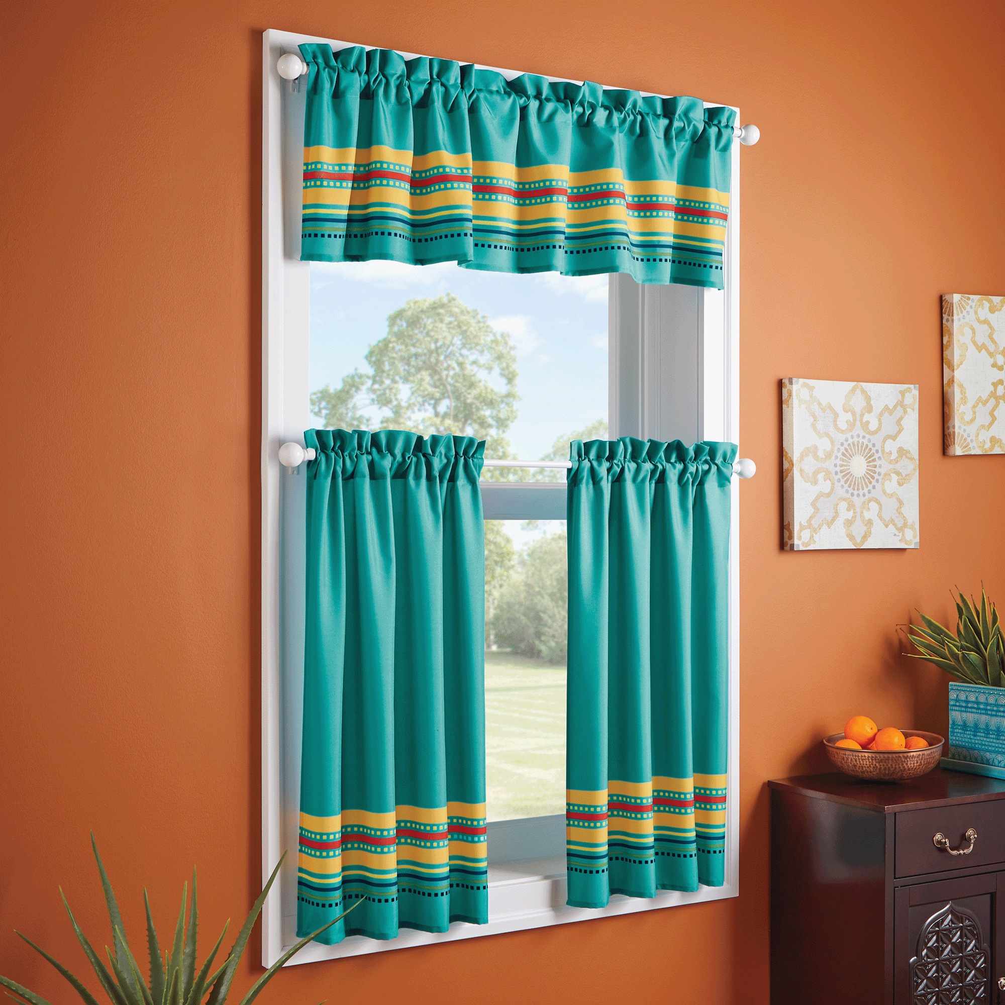 Salsa 3-Piece Kitchen Curtain Set