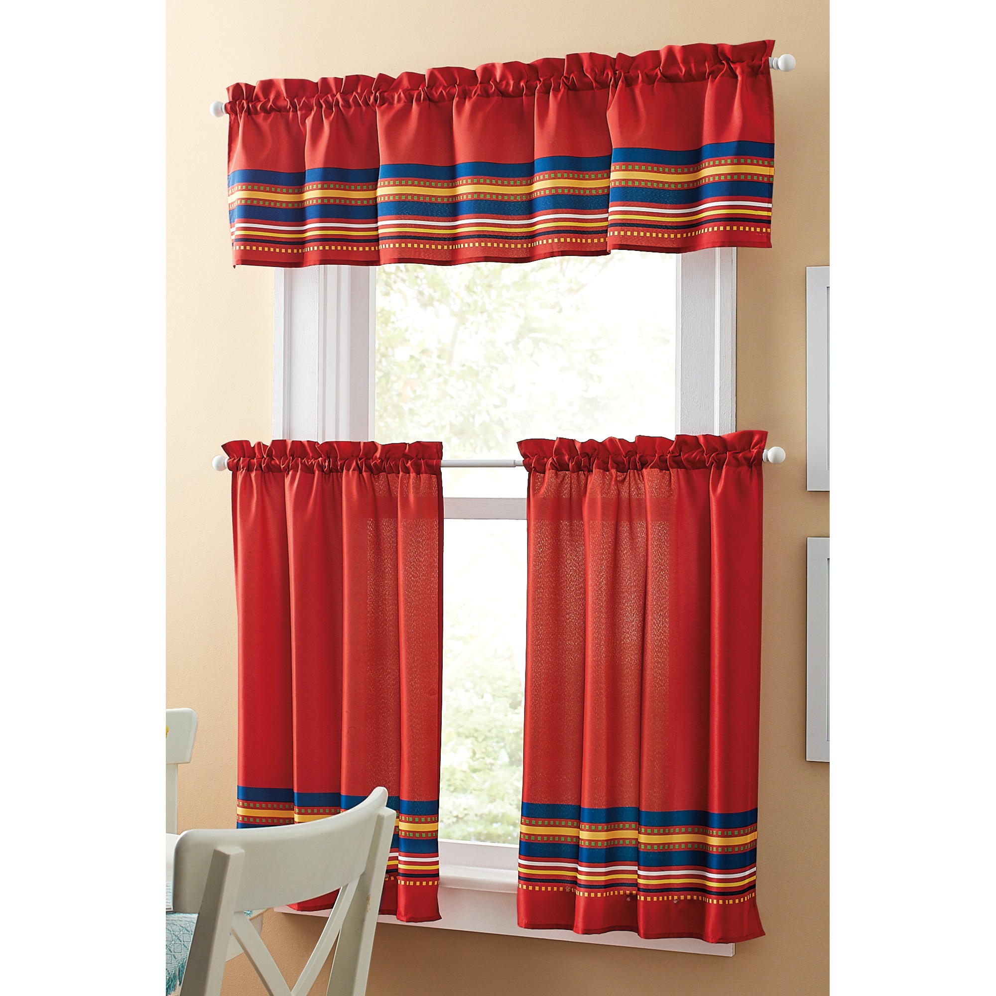 Salsa 3-Piece Kitchen Curtain Set