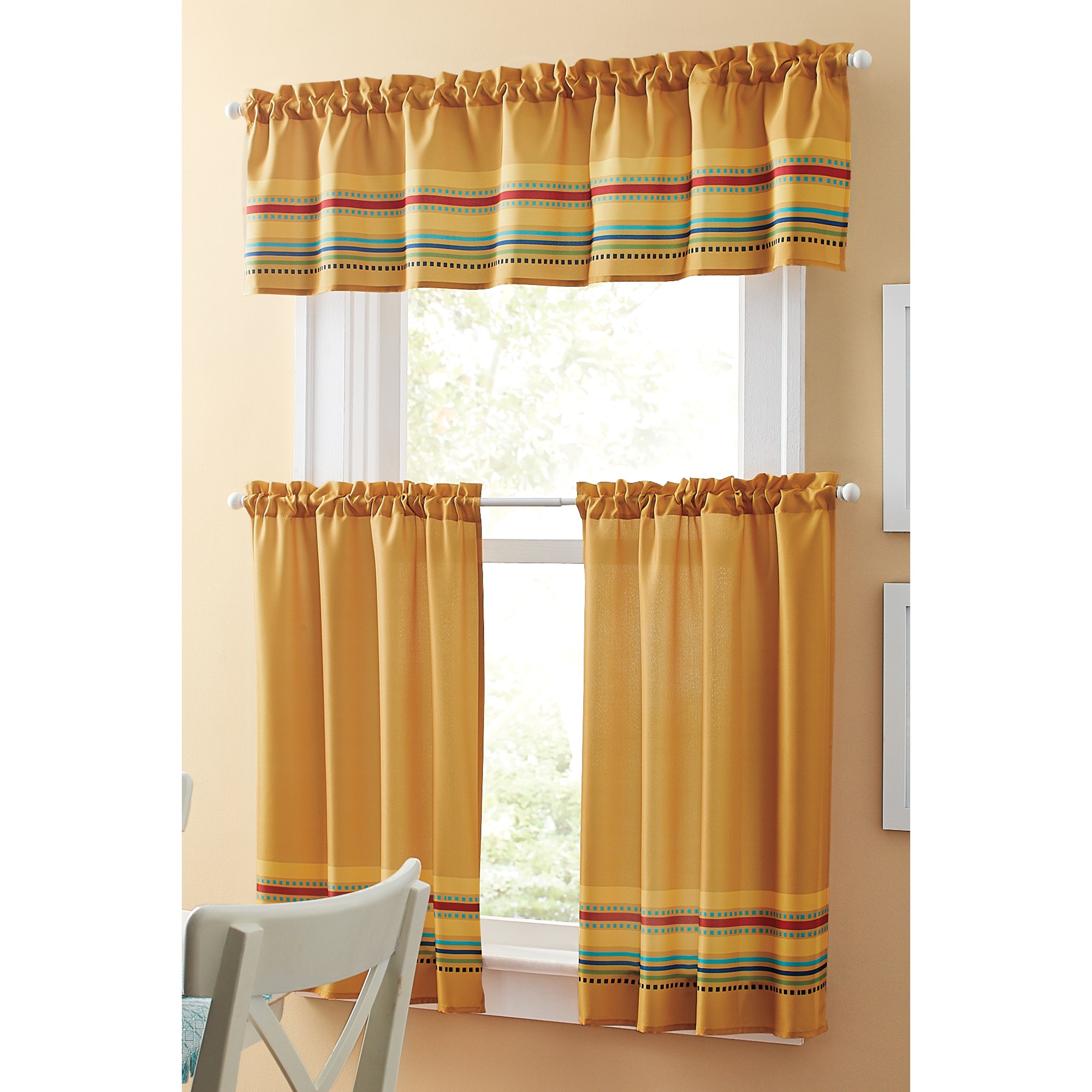Salsa 3-Piece Kitchen Curtain Set