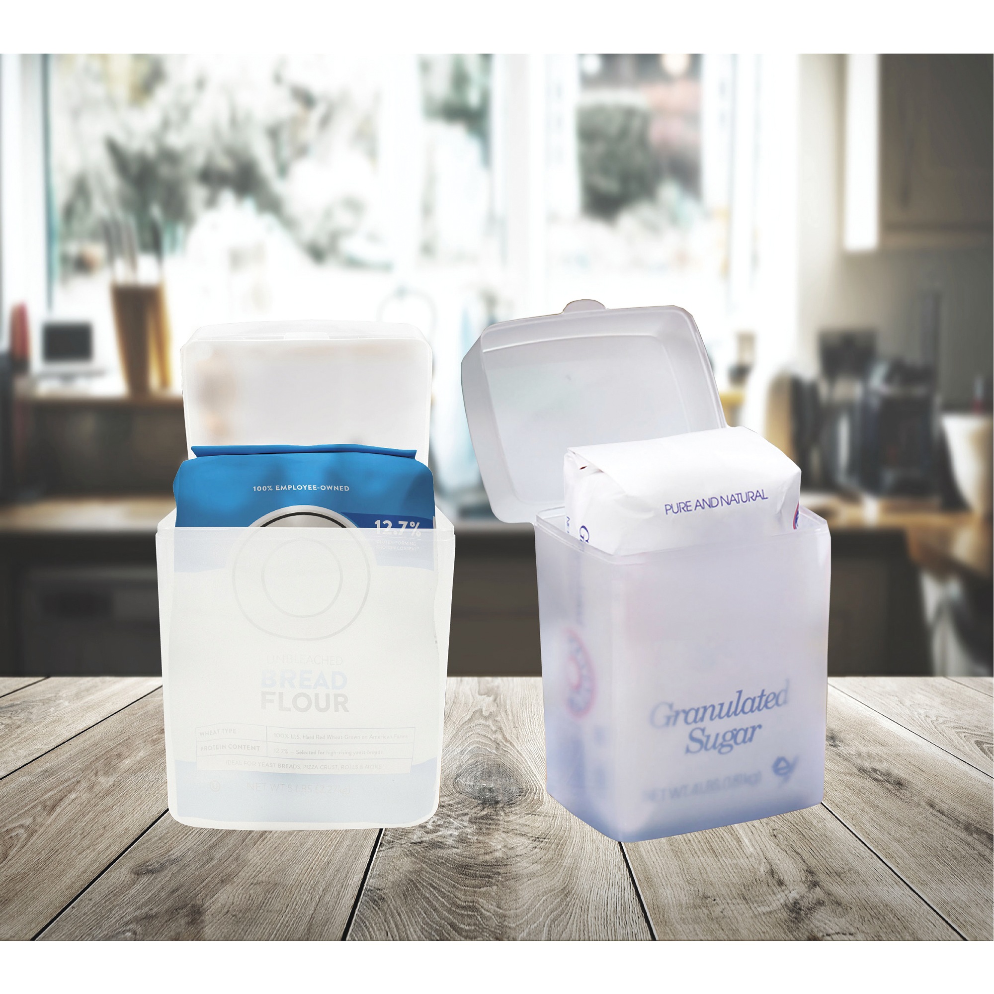 Set of 2 Nesting Flour/Sugar Containers 3 Set of 2 Nesting Flour/Sugar Containers