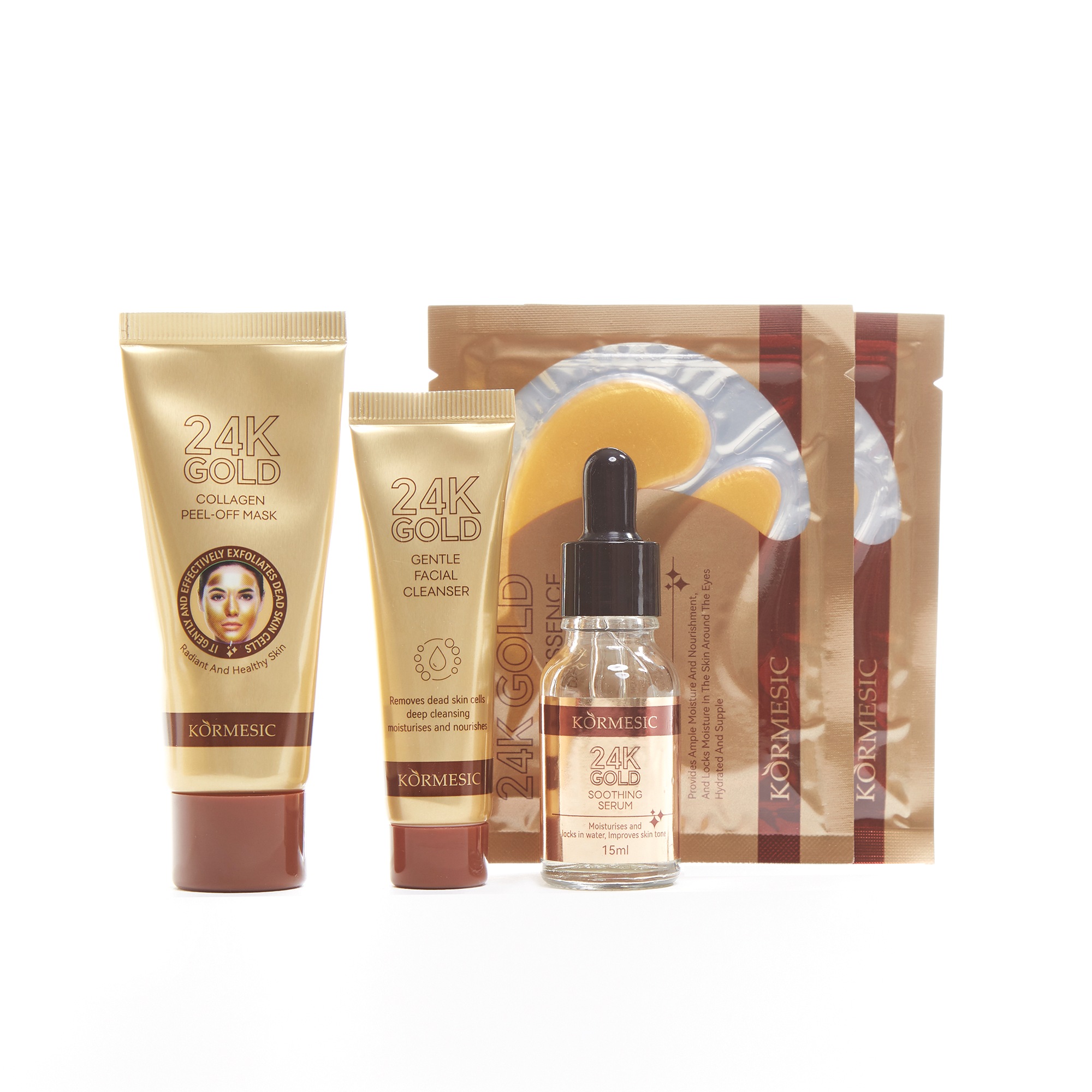 24K Gold Anti-Aging Brightening 4-Piece Set