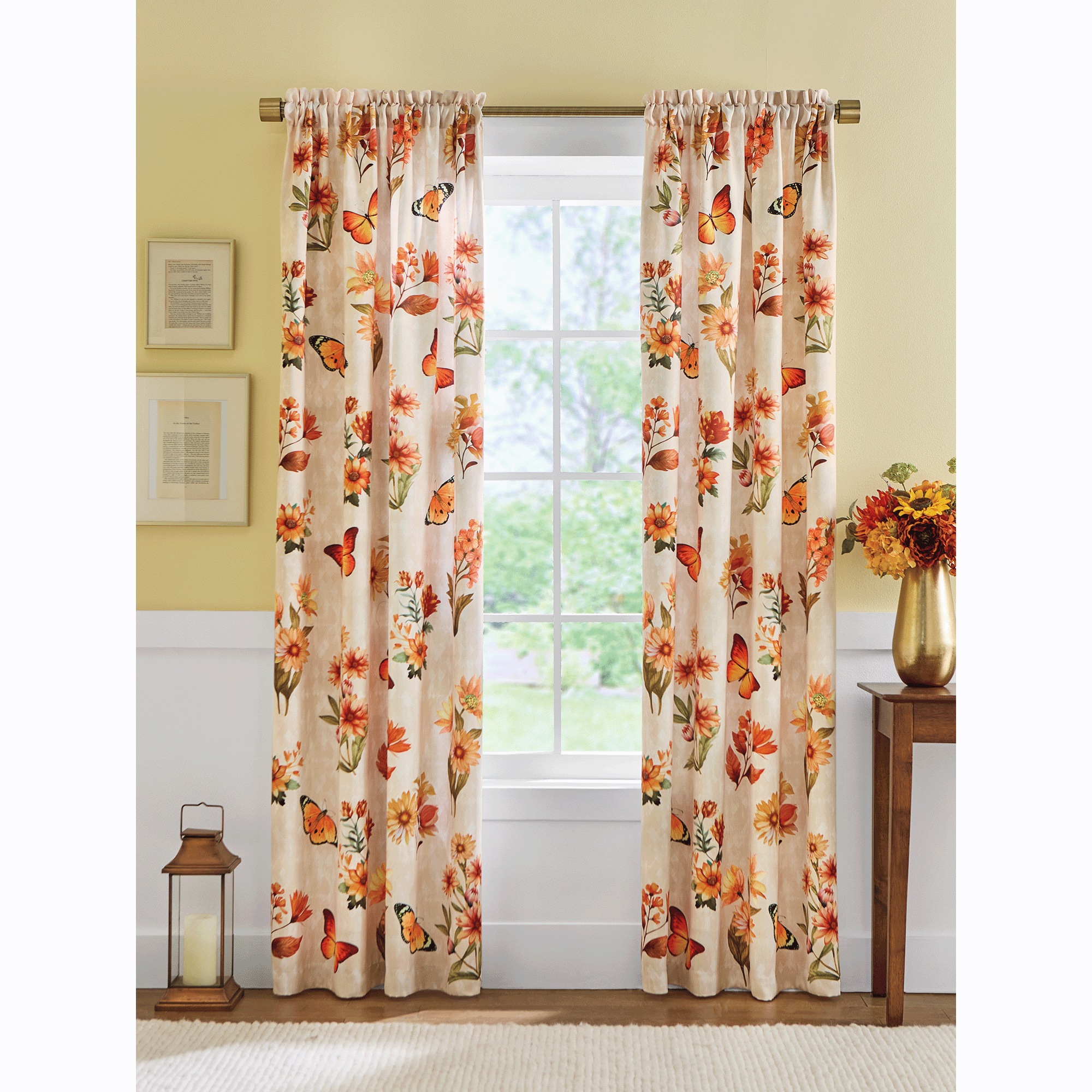 Florals and Butterfly Blackout Single Panel