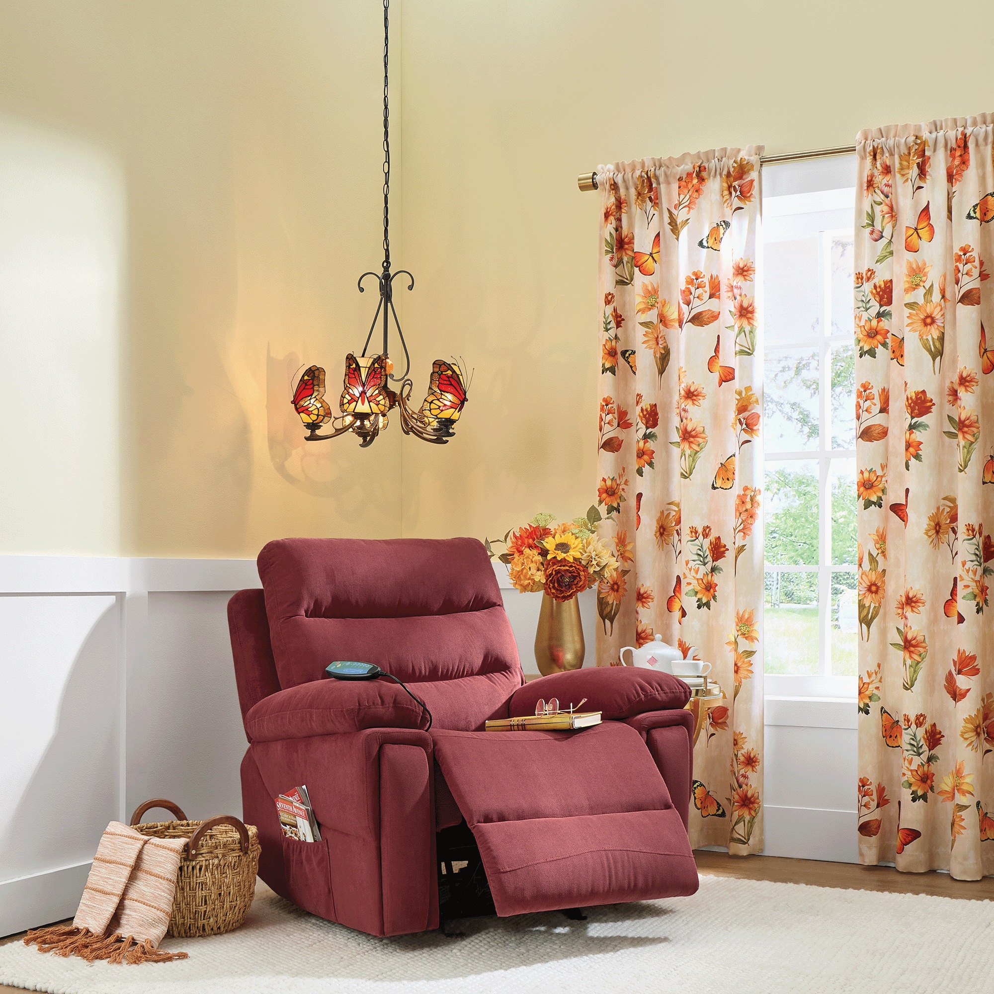 Florals and Butterfly Blackout Single Panel