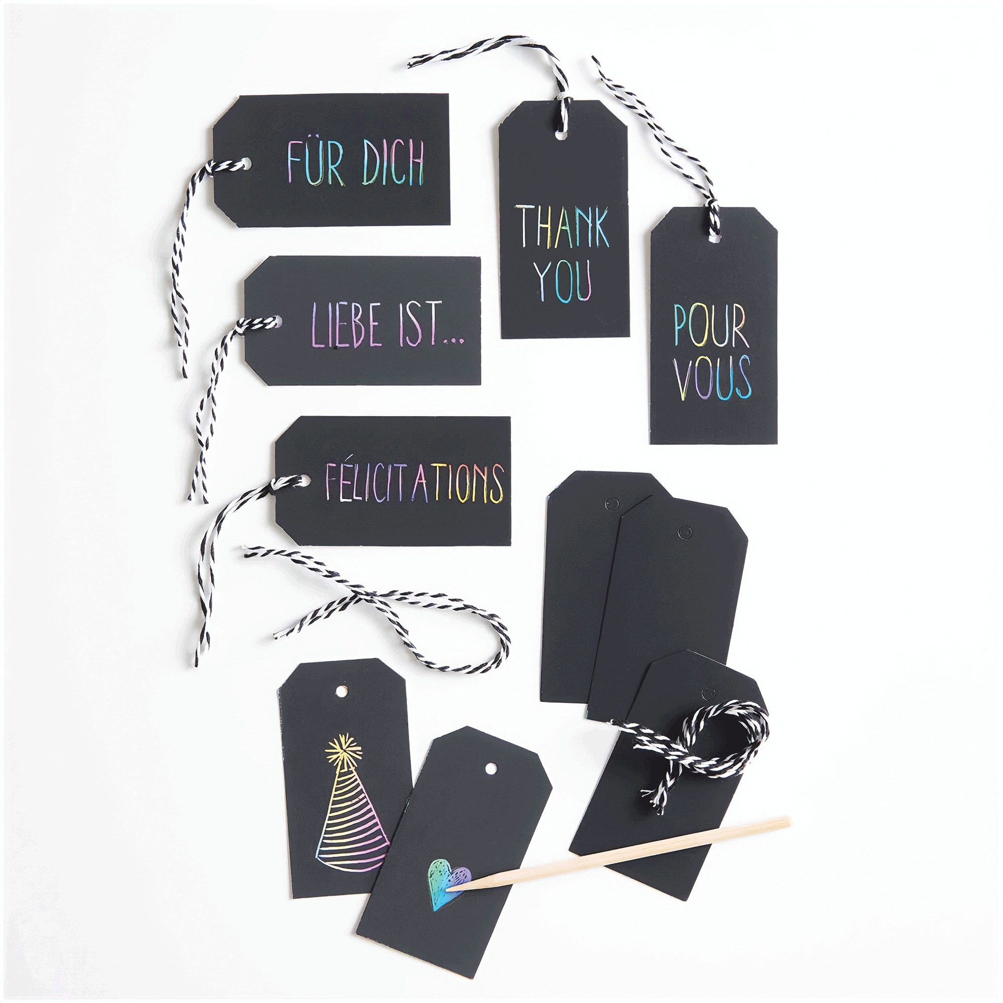 12-pc. Scratch Paper Hangtags Set