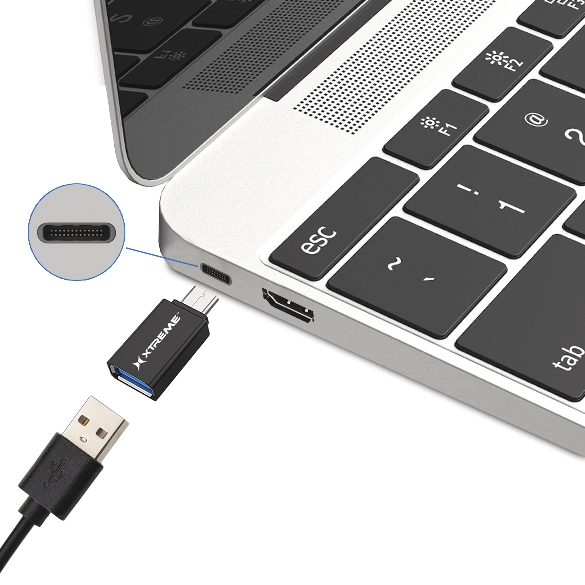 Pack of 2 Xtreme USB-A to USB-C Adapters