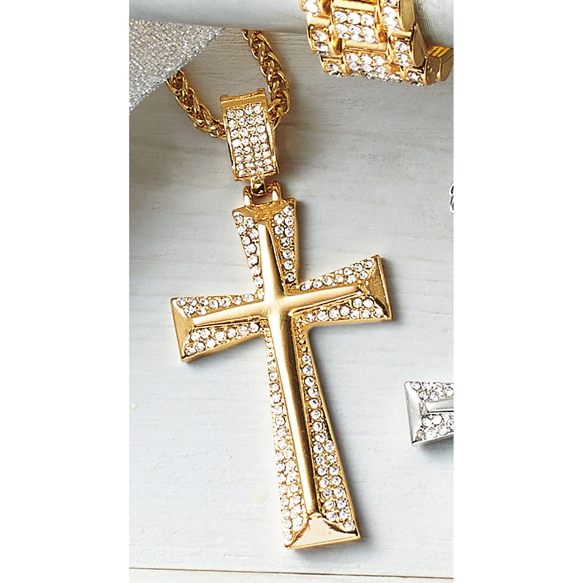 Men's Crystal Cross Pendant