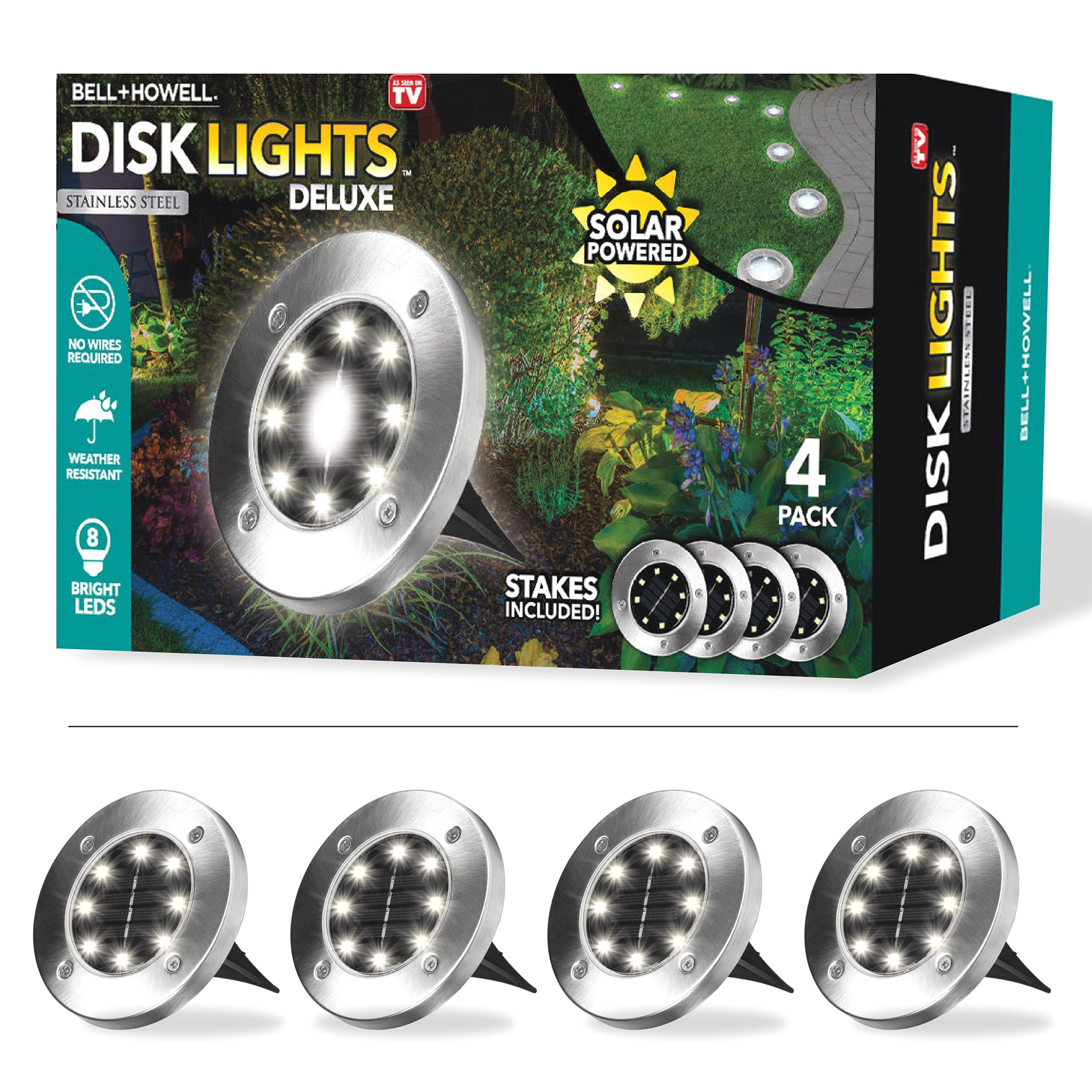 Bell+Howell Disk Lights Deluxe 4-Pack