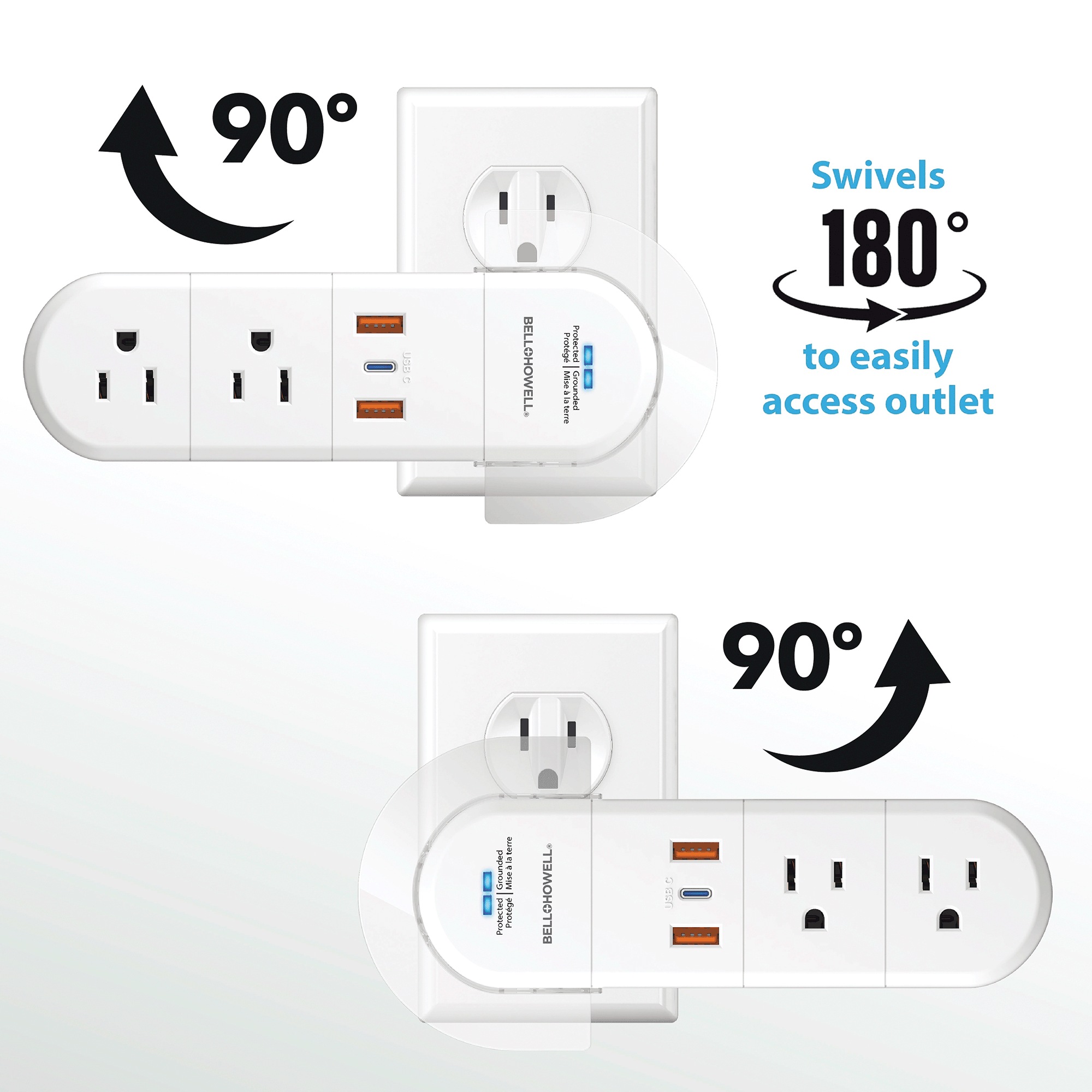 Bell+Howell 180° Swivel Power with Surge Protection 3 Bell+Howell 180° Swivel Power with Surge Protection
