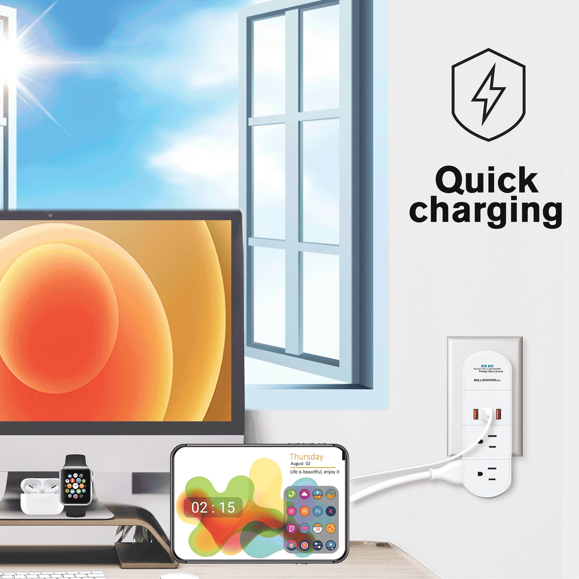 Bell+Howell 180° Swivel Power with Surge Protection 5 Bell+Howell 180° Swivel Power with Surge Protection