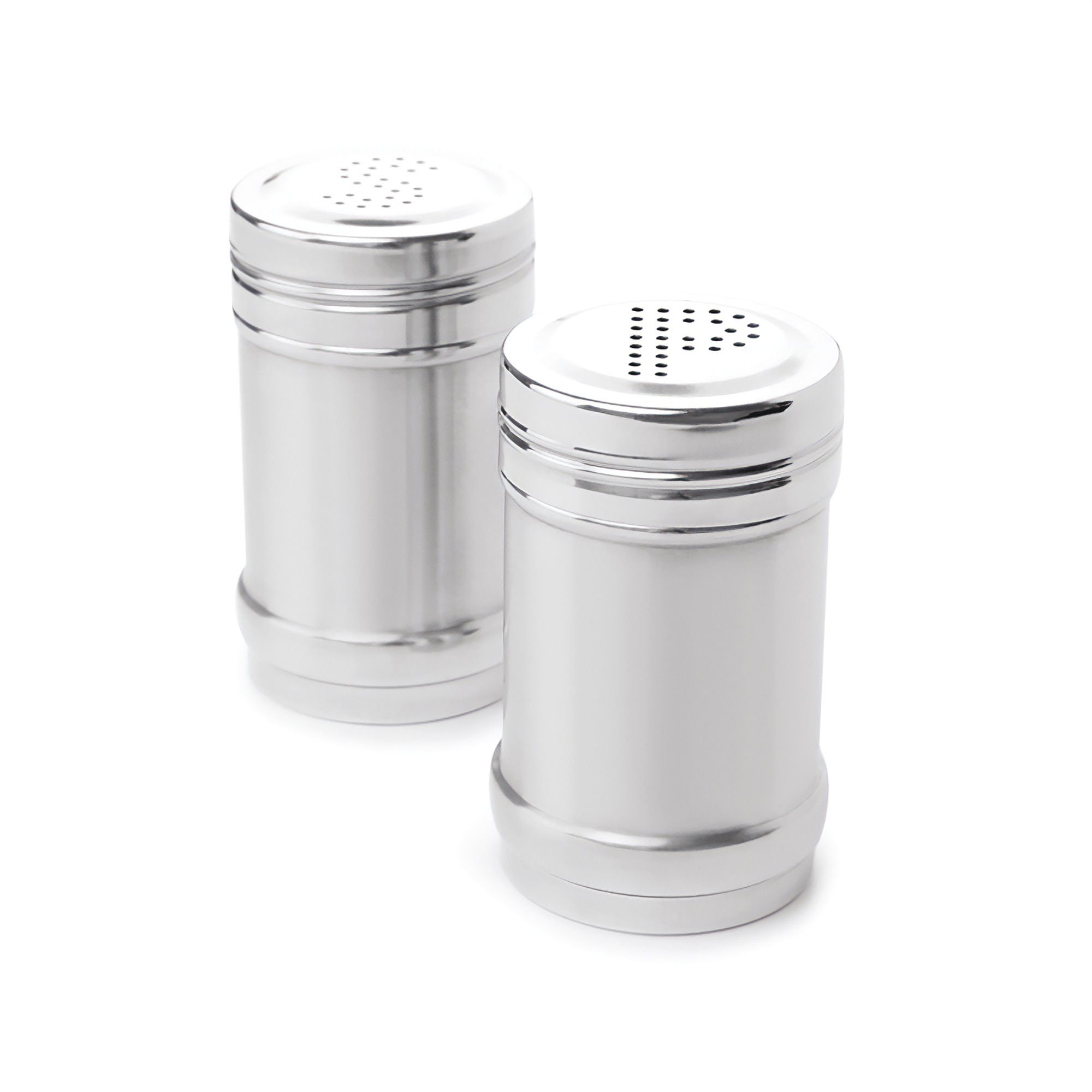 Set of 2 Stainless Steel Salt & Pepper Shakers