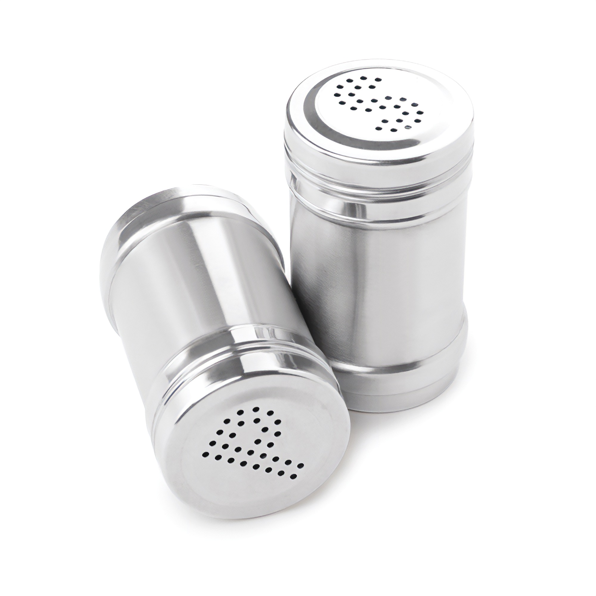 Set of 2 Stainless Steel Salt & Pepper Shakers