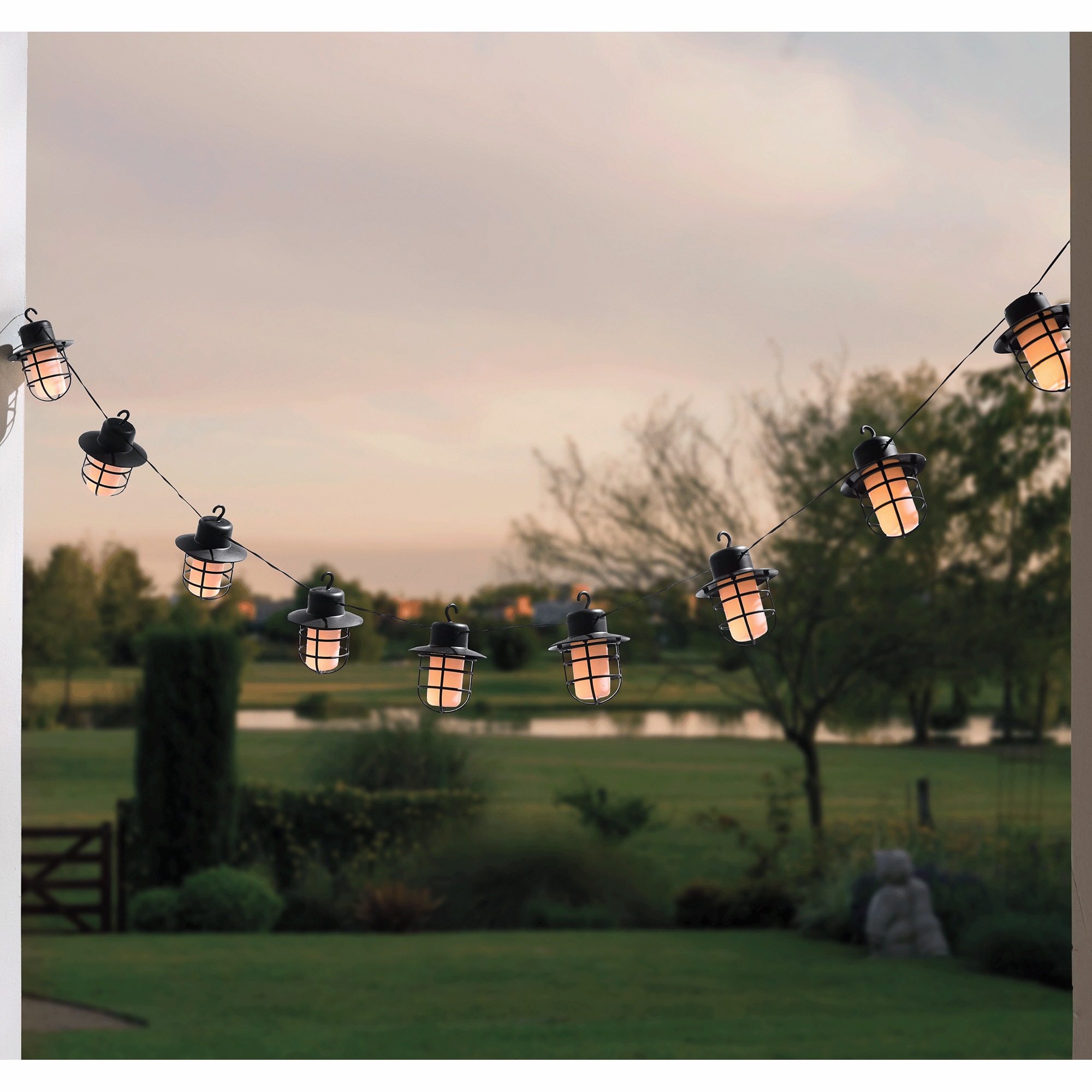 Solar Faux-Flame String Lights