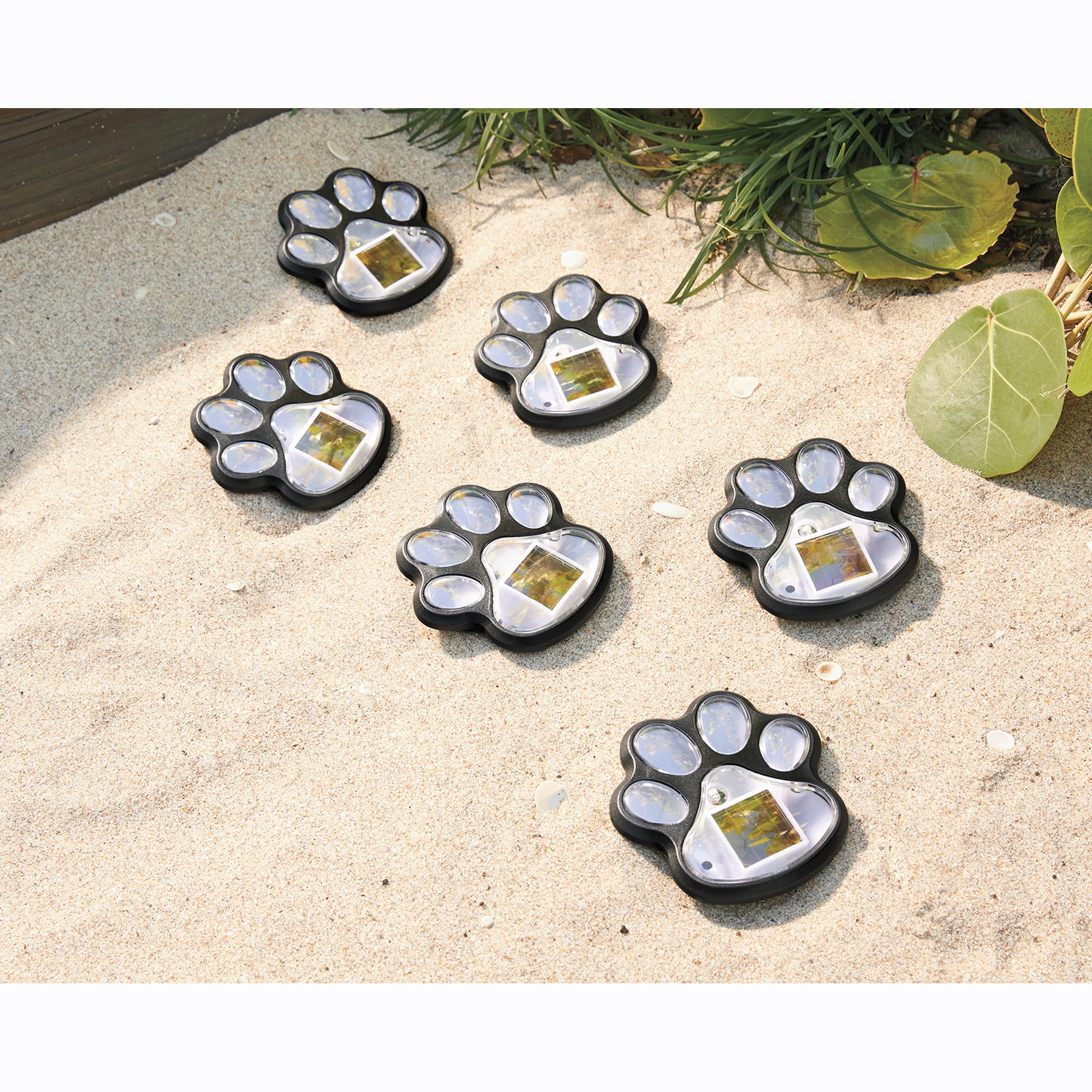 Set of 6 Solar Paw Stake Lights