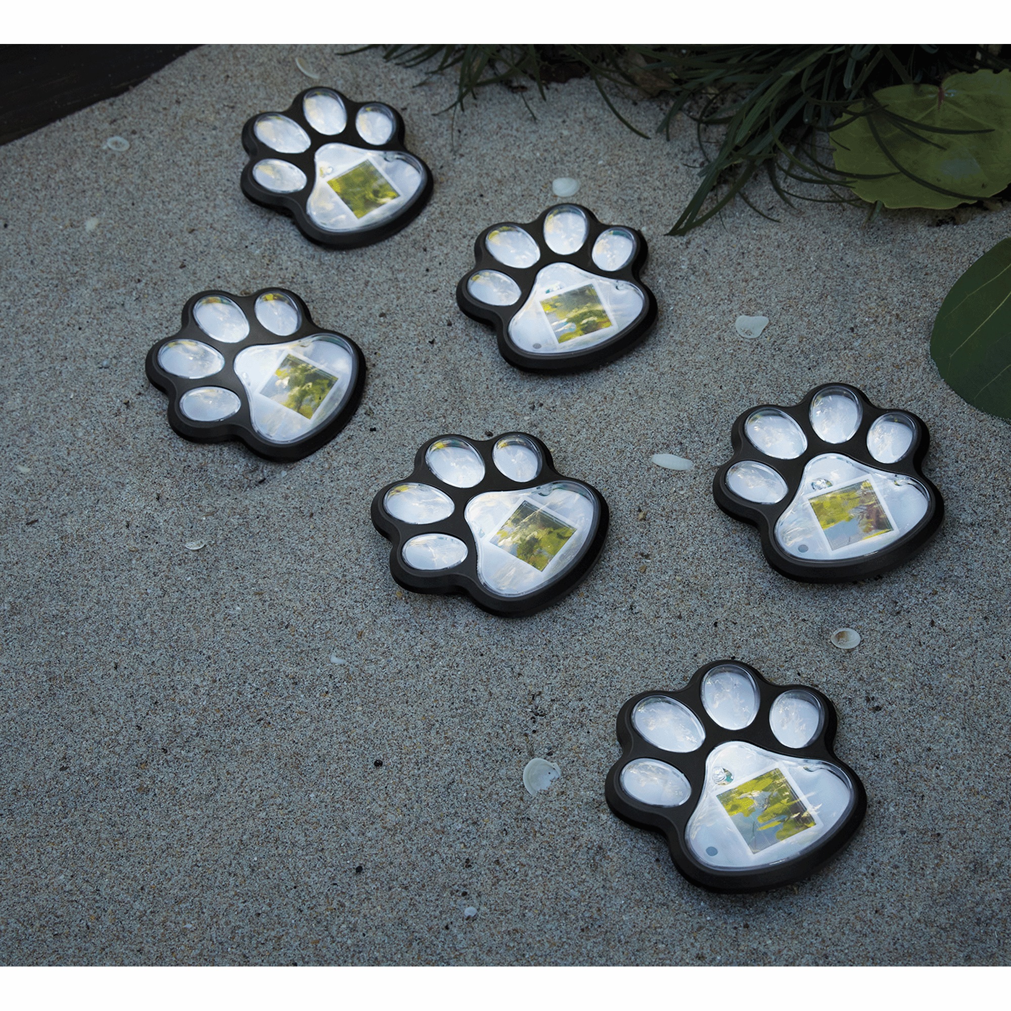 Set of 6 Solar Paw Stake Lights