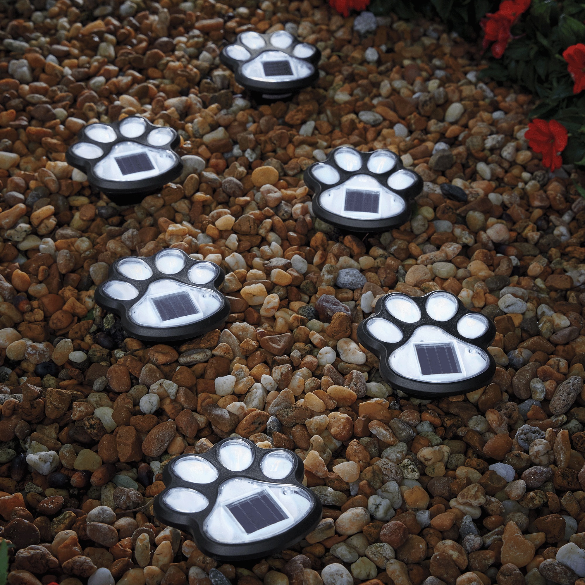 Set of 6 Solar Paw Stake Lights 3 Set of 6 Solar Paw Stake Lights
