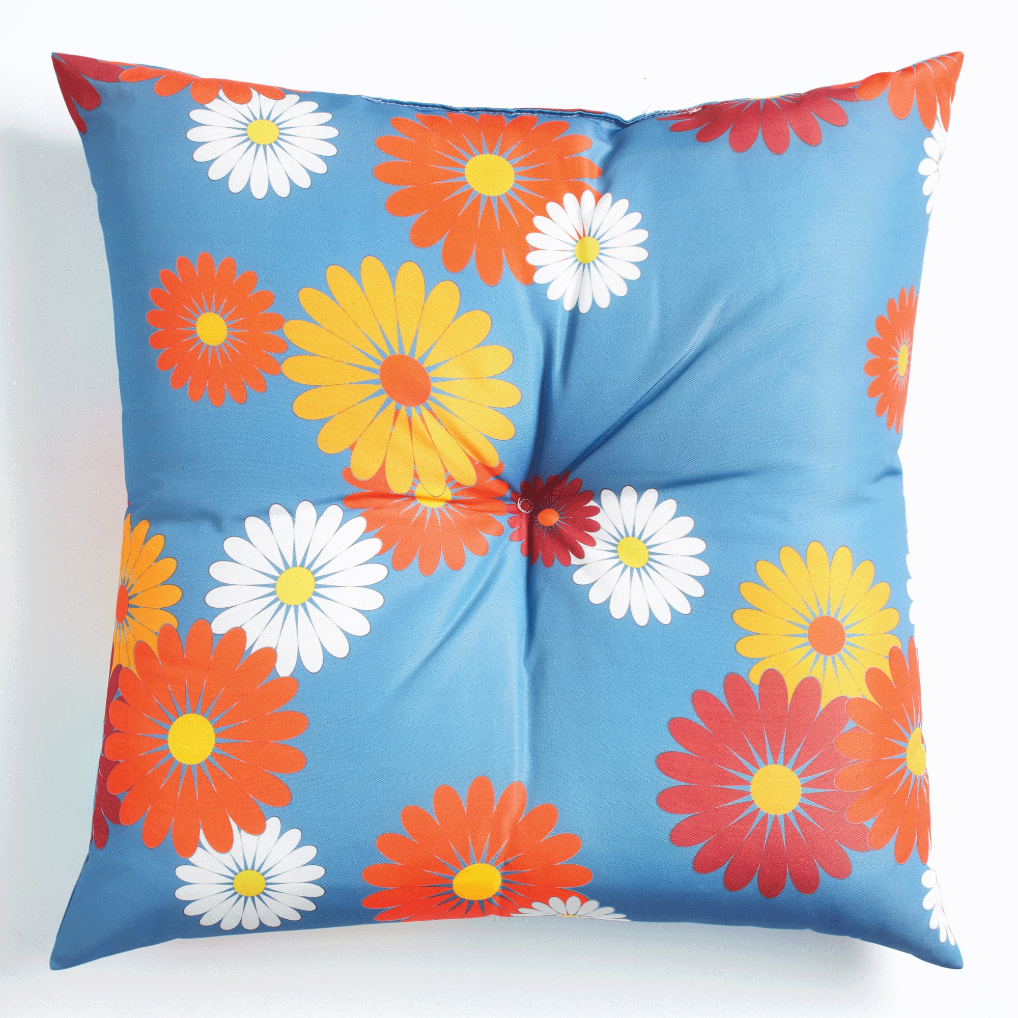 Button-Tufted Outdoor Pillow
