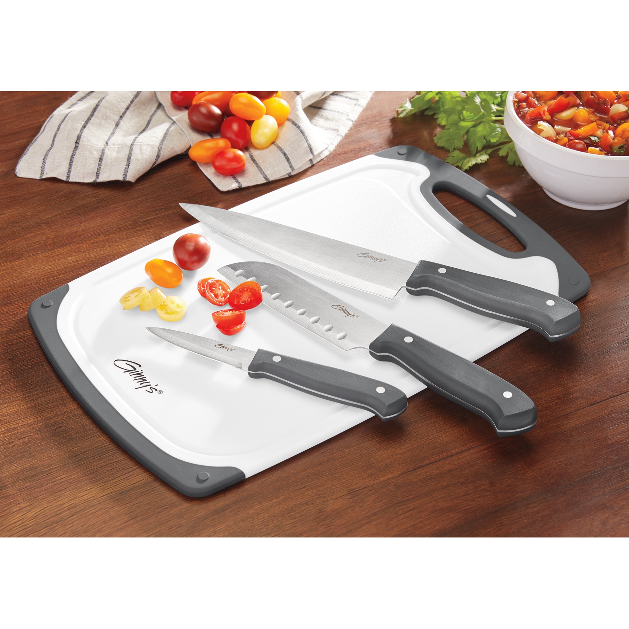 Ginny's 3-Piece Knife Set with Cutting Board 3 Ginny's 3-Piece Knife Set with Cutting Board