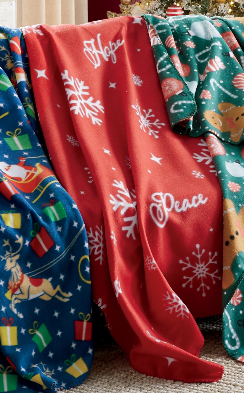 Holiday Novelty Fleece Throw 3 Holiday Novelty Fleece Throw
