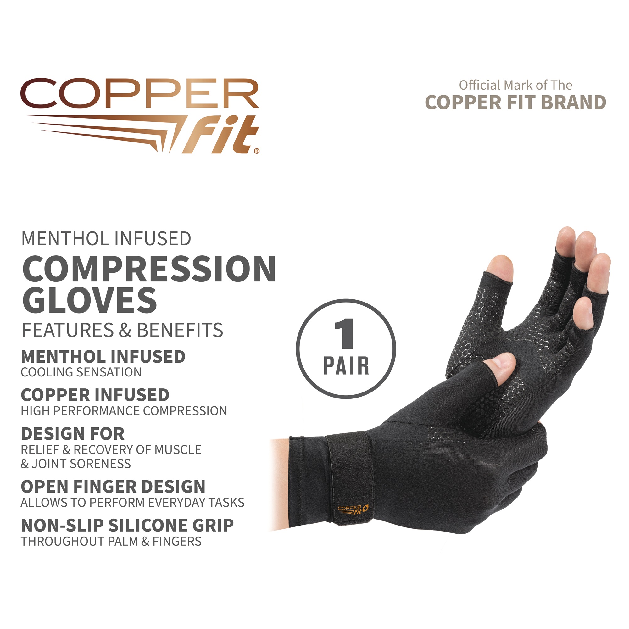 Copper Fit Ice Compression Gloves 18 Copper Fit Ice Compression Gloves
