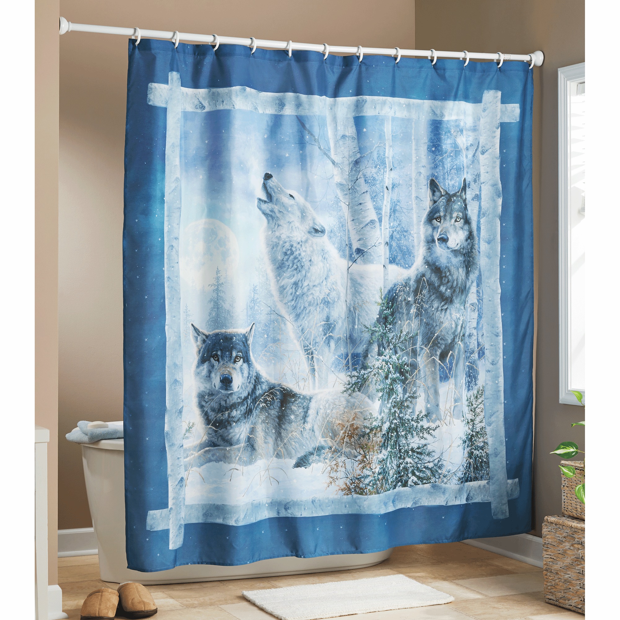 Winter Wolves Shower Curtain