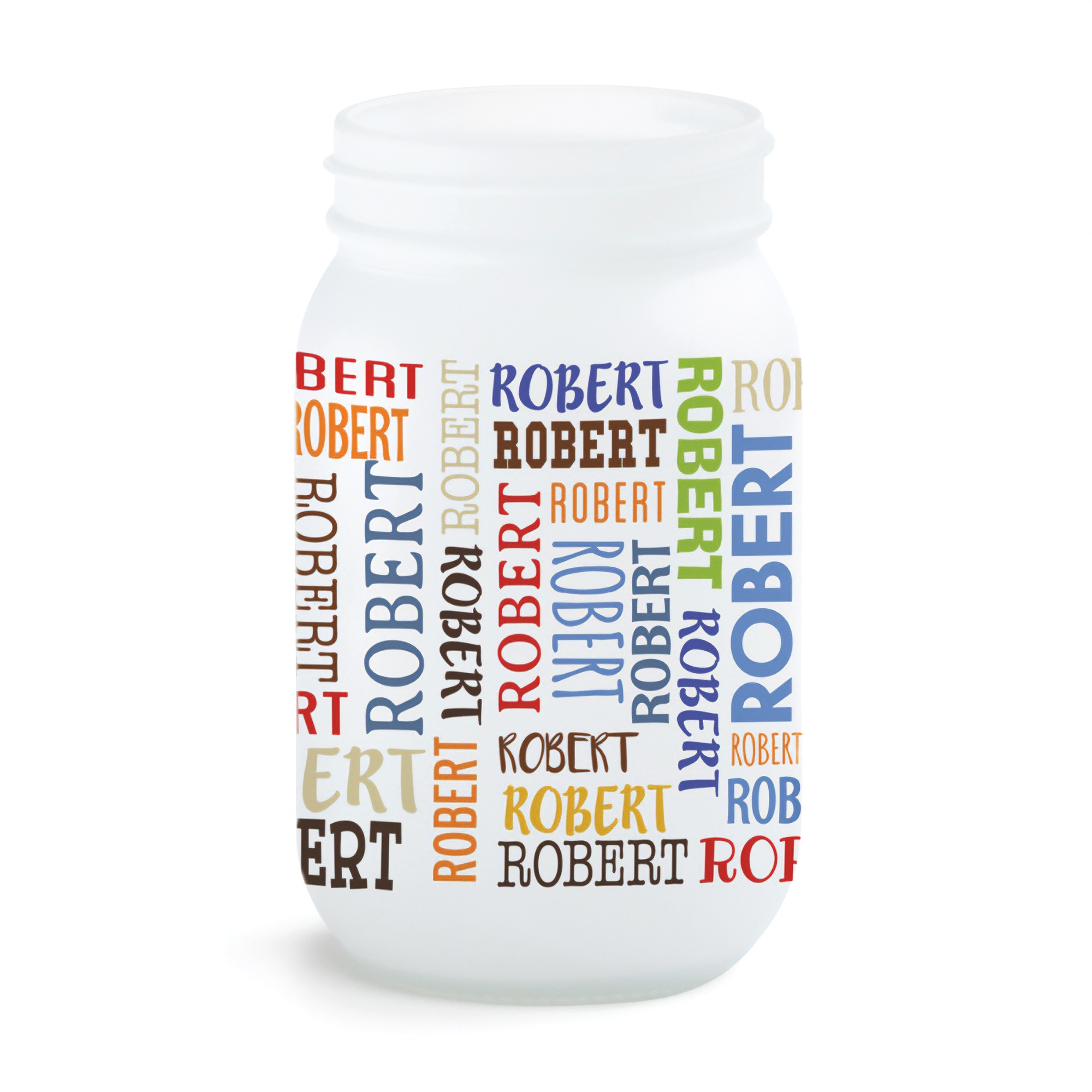 Personalized Frosted Mason Jar