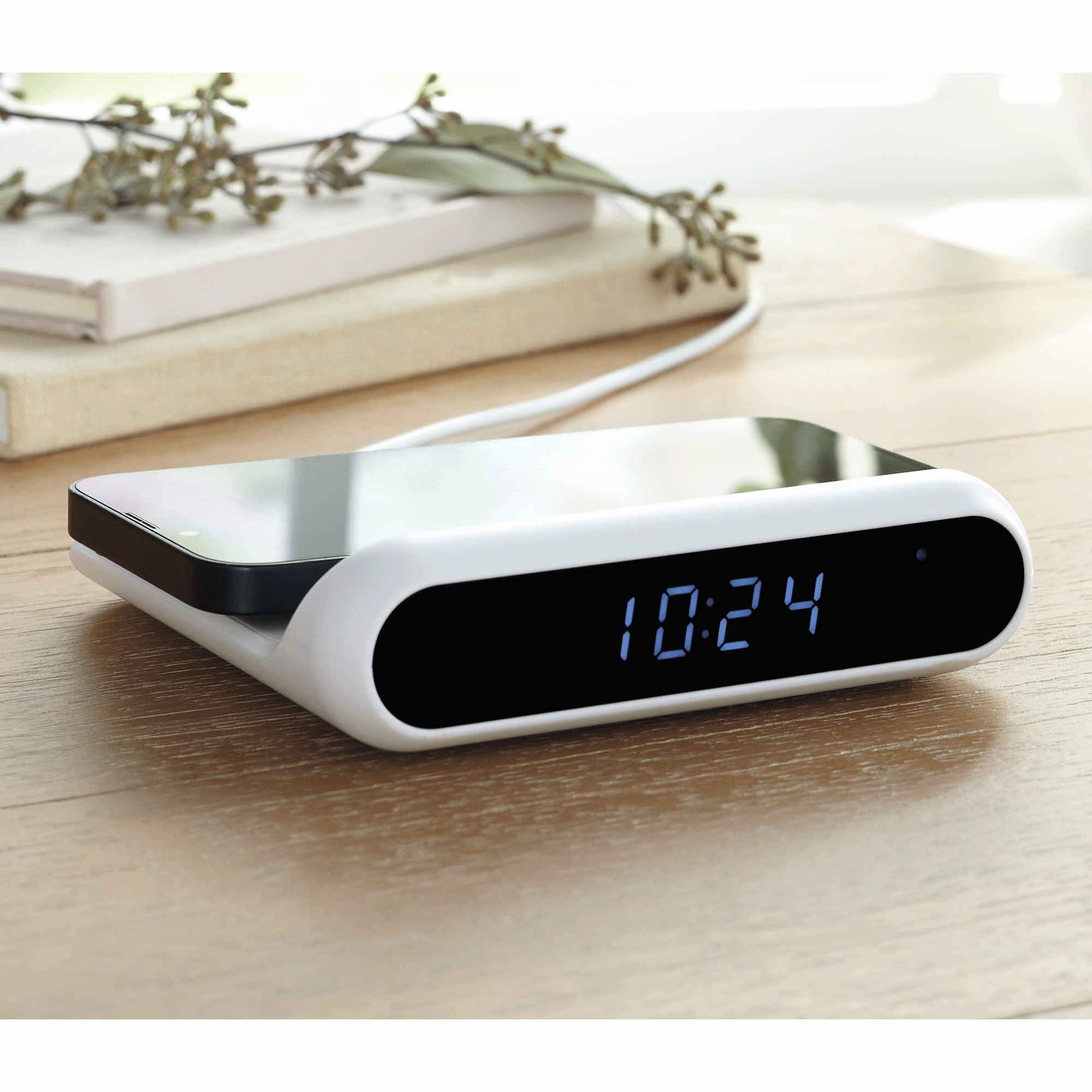 Chargeworx 2-in-1 Wireless Charging Alarm Clock
